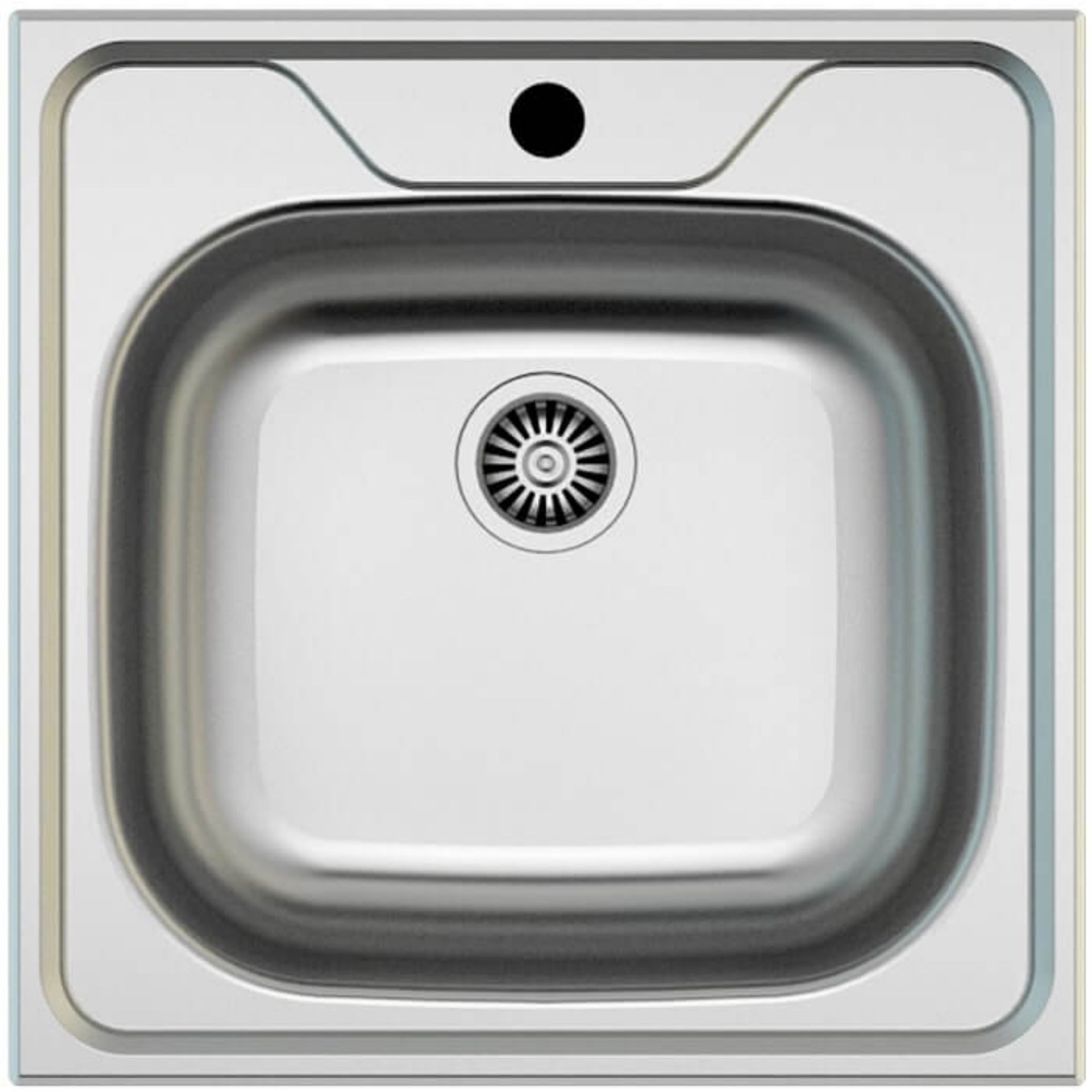 Faizee Home Edelstahl-Einbauspüle 48 × 48 cm – 15 cm Tief – Mit Siphon & Spülmaschinenanschluss