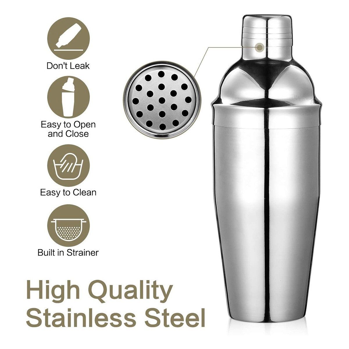 Faizee Home Cocktail-Set Edelstahl 7-tlg. oder 11-tlg. mit Shaker & Barzubehör