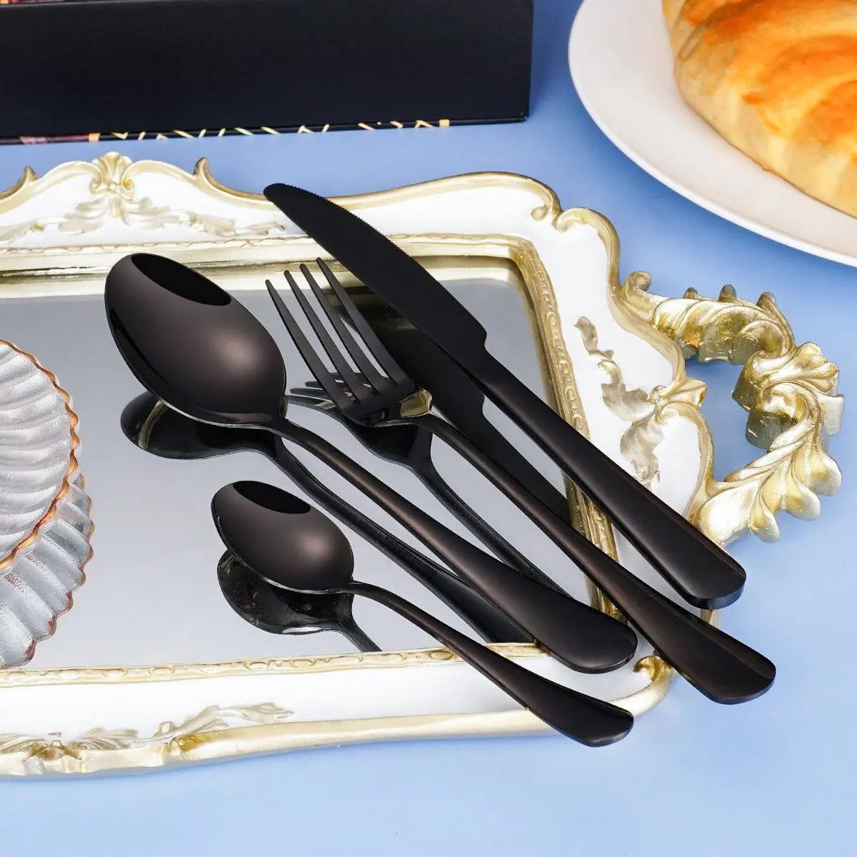 Faizee Home 24-teiliges Besteckset für 6 Personen – Edelstahl, 5 Farben & Geschenkbox