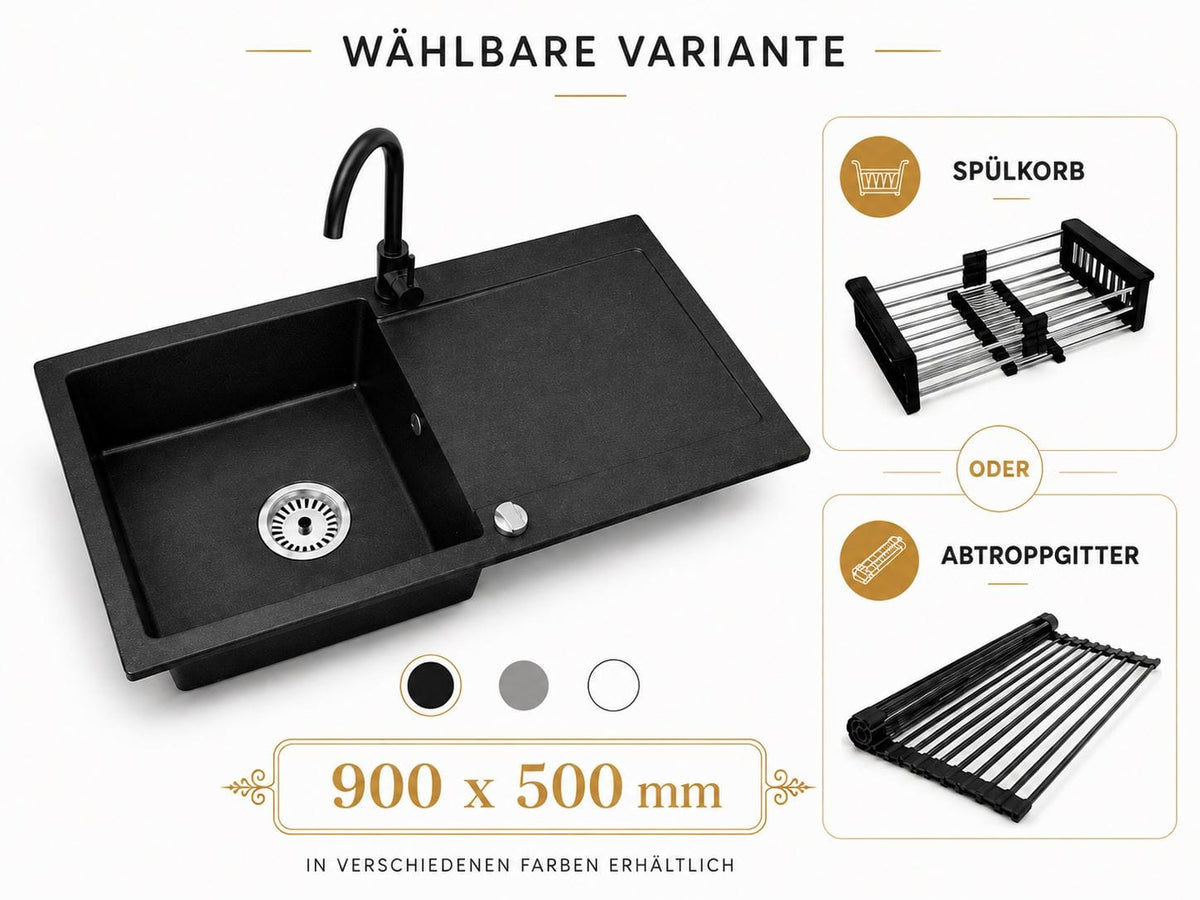 Granitspüle Element mit Armatur und wählbares Extra