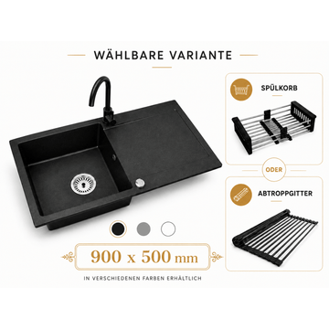 Granitspüle Element mit Armatur und wählbares Extra