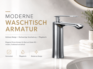 Aqua Extend Armatur – Verchromte Messing-Armatur für Bad & Küche mit Keramikventil