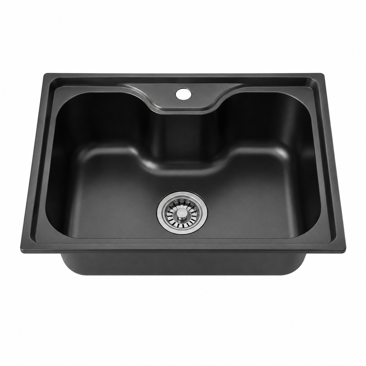 Faizee Home Edelstahlspüle 60 × 42 × 20 cm – 0,8 mm Edelstahl – Silber, Schwarz oder Gold – Mit Siphon-Set