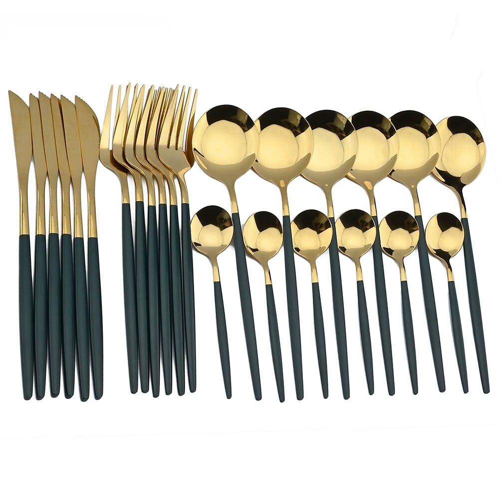 Besteckset_24-teilig_Hochglanzpoliertes_Edelstahlbesteck_fuer_6_Personen_mit_Luxury_Geschenkbox-green