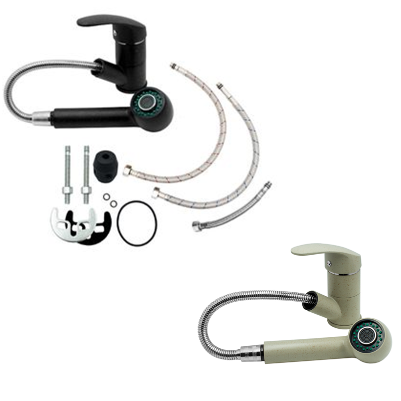 Daga Küchenarmatur mit ausziehbarer Brause – Moderner Einhebelmischer aus Messing