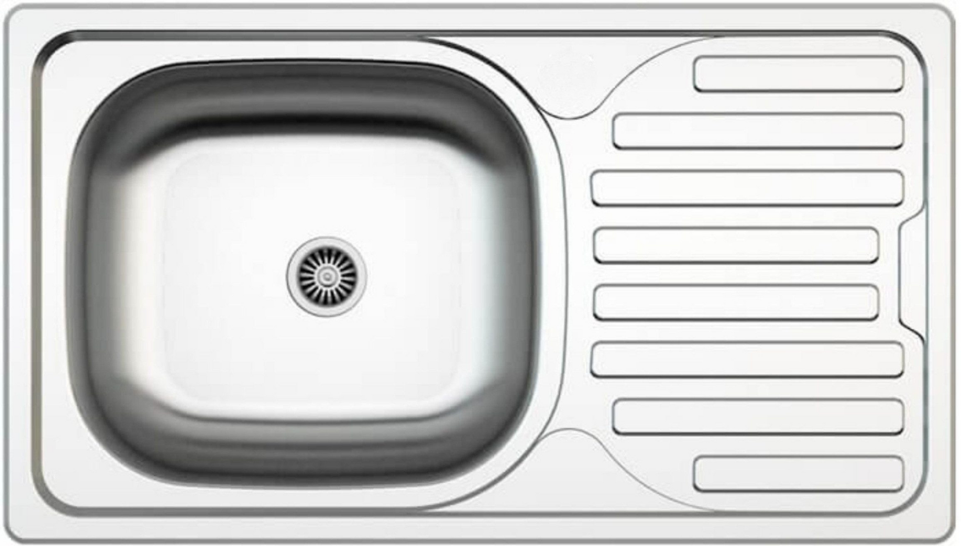 Edelstahl Einbauspüle 76 × 43,5 cm mit Abtropffläche – Küchenspüle wahlweise mit Armatur
