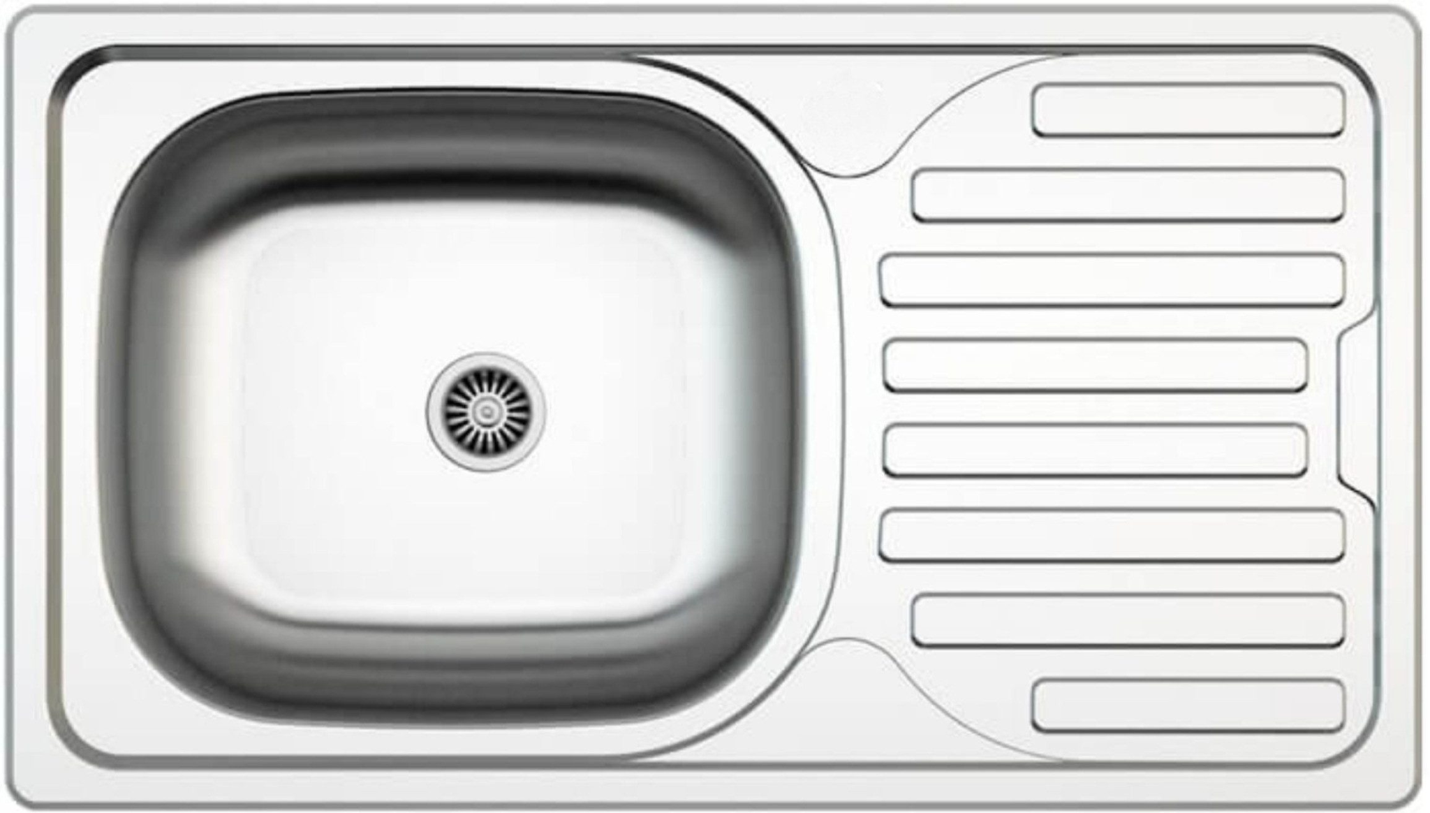 Edelstahl Einbauspüle 76 × 43,5 cm mit Abtropffläche – Küchenspüle wahlweise mit Armatur