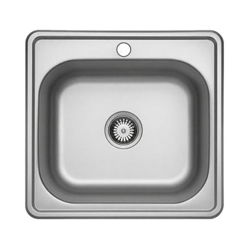 Edelstahlspüle – Robuste Einbauspüle inkl. Siphon-Set (48x48)