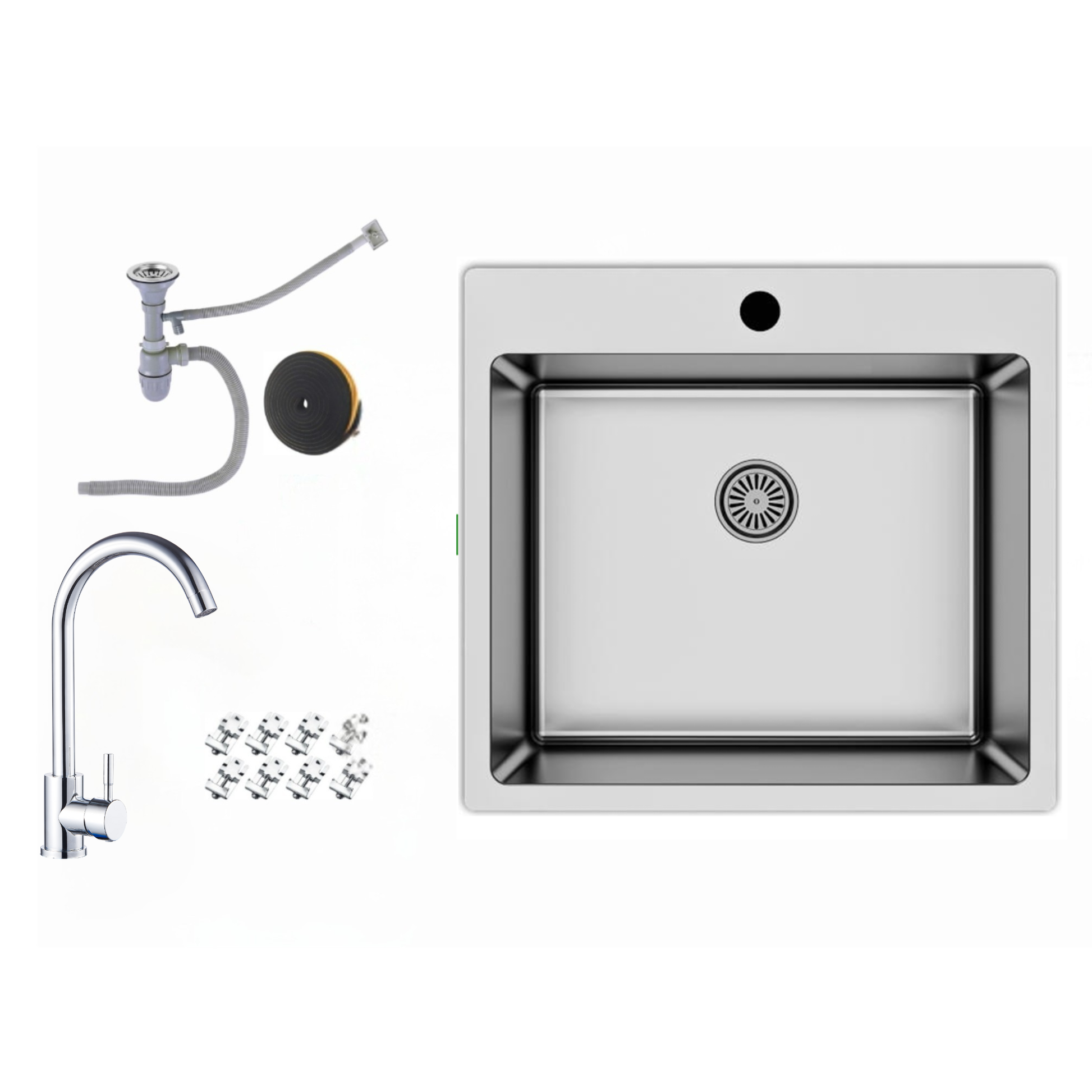 Edelstahlspuele_50_5_x_55_cm_Hochwertige_eckige_Kuechenspuele_inkl._Siphon-Set-_In_Silber_Gold_oder_Schwarz_-_Mit_oder_ohne_Armatur