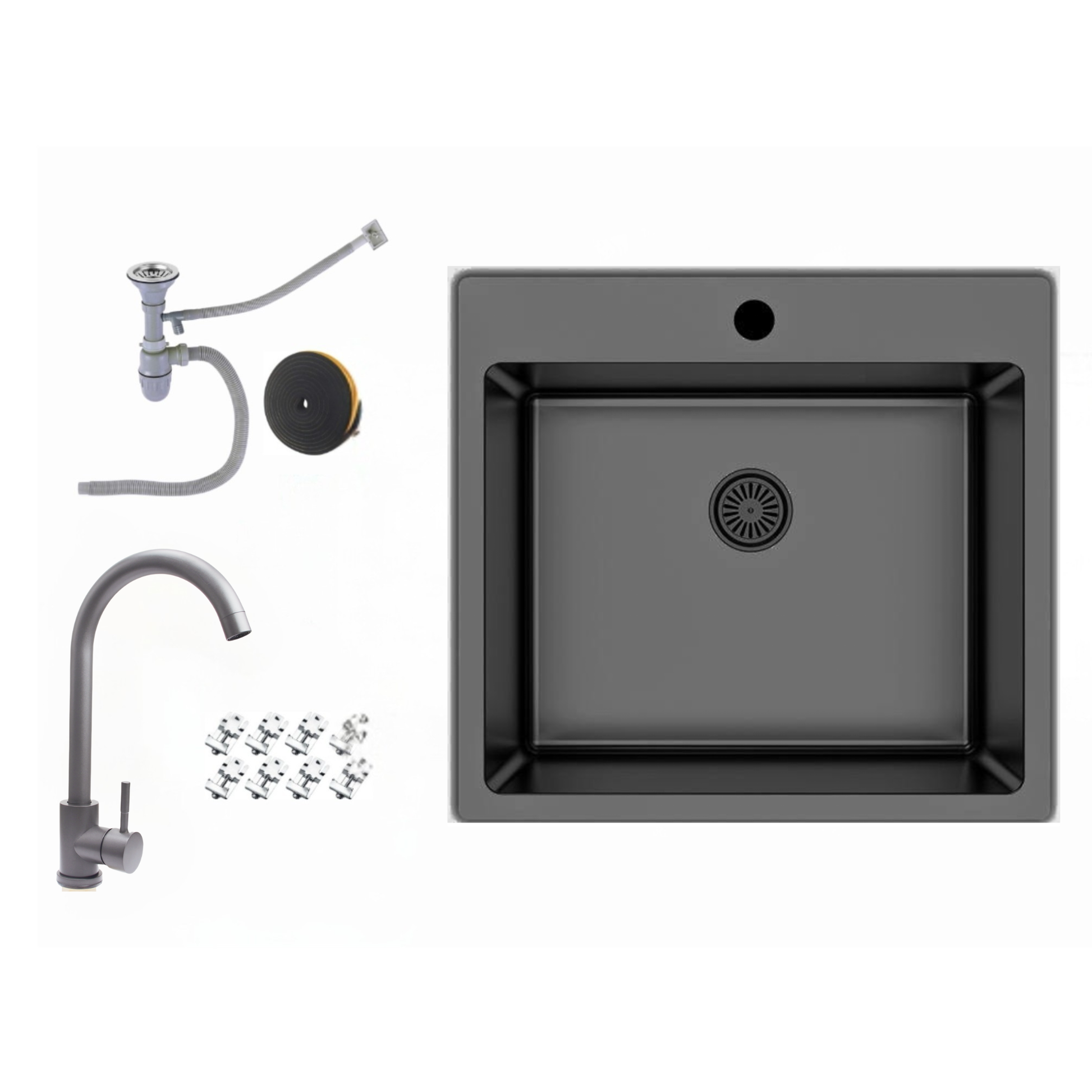 Edelstahlspuele_50_5_x_55_cm_Hochwertige_eckige_Kuechenspuele_inkl._Siphon-Set-_In_Silber_Gold_oder_Schwarz_-_Mit_oder_ohne_Armatur_black