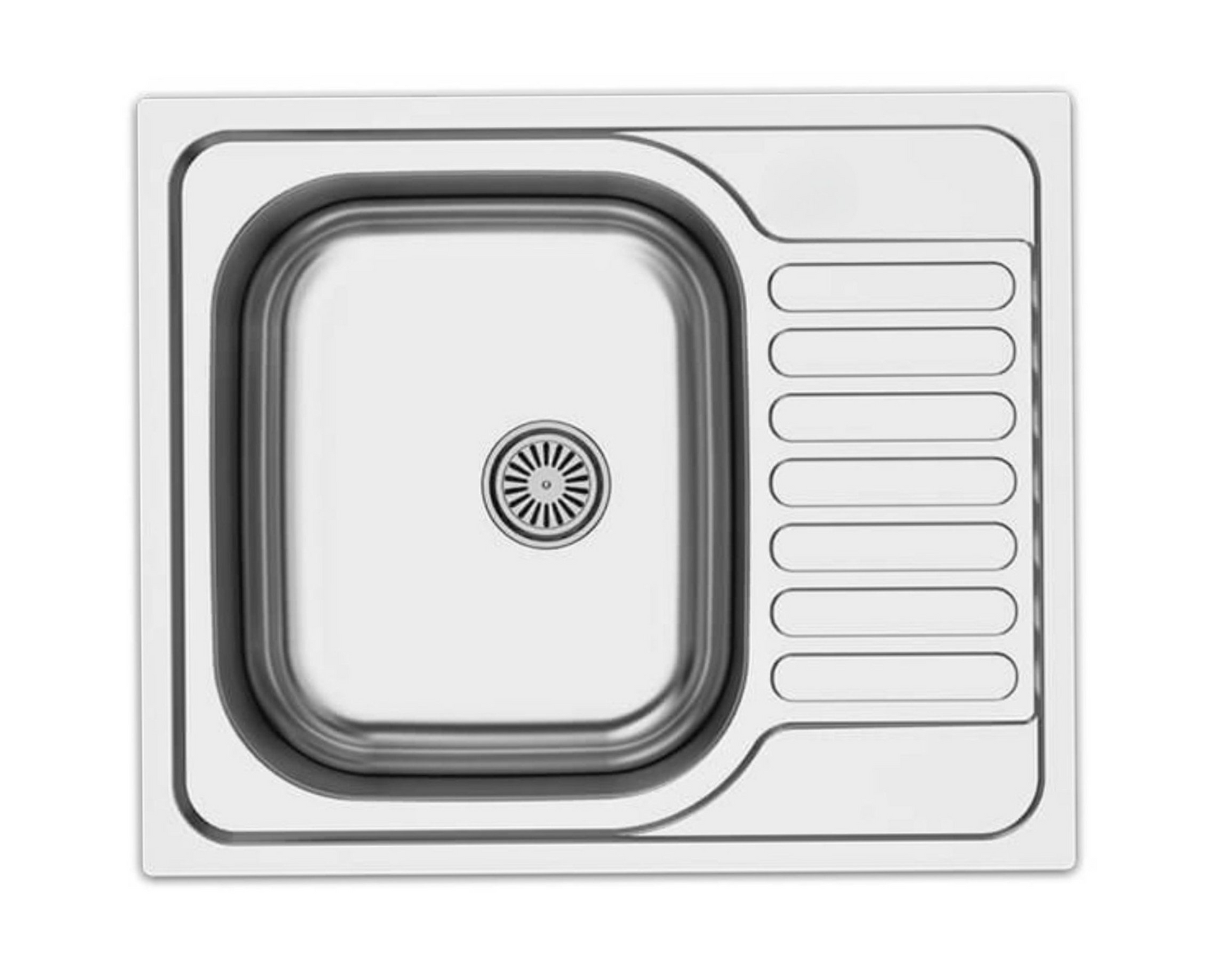 Edelstahlspüle – Robuste Einbauspüle inkl. Siphon-Set (60x50)