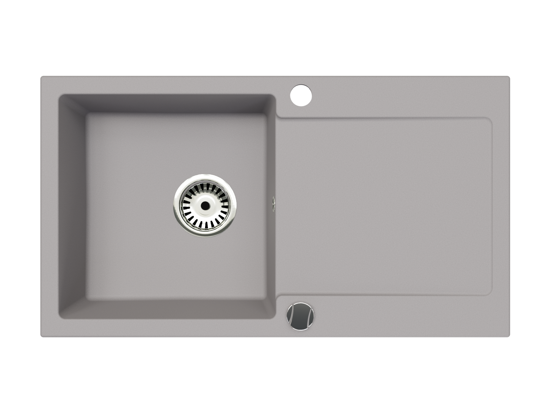 Granitspüle 90x50 cm mit Abtropffläche – Element Einbauspüle beidseitig montierbar, inkl. Siphon