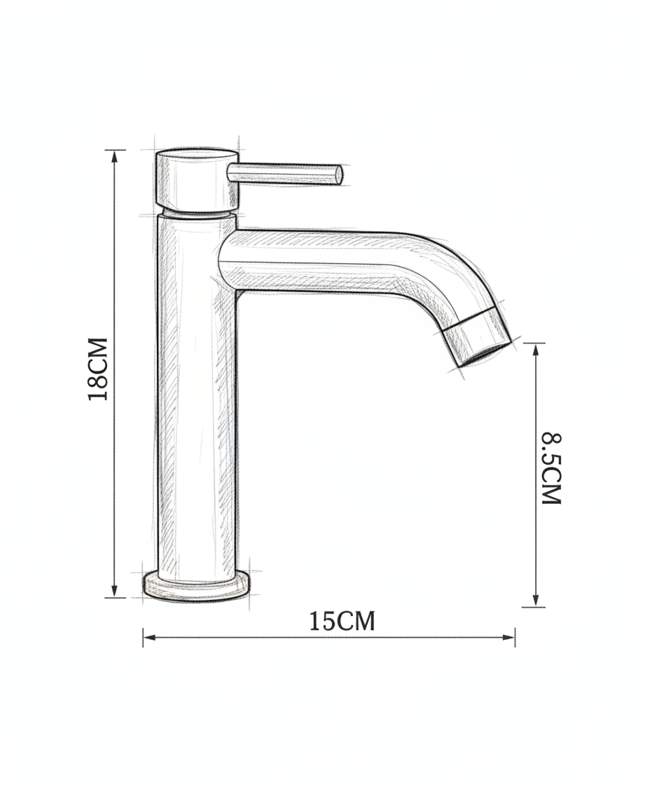 Feno Armatur – Verchromte Edelstahl-Armatur für Bad & Küche mit Keramikventil
