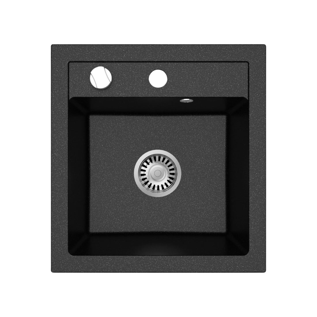 Granitspüle 49x52 cm – Milano Einbauspüle, reversibel montierbar, inkl. Siphon