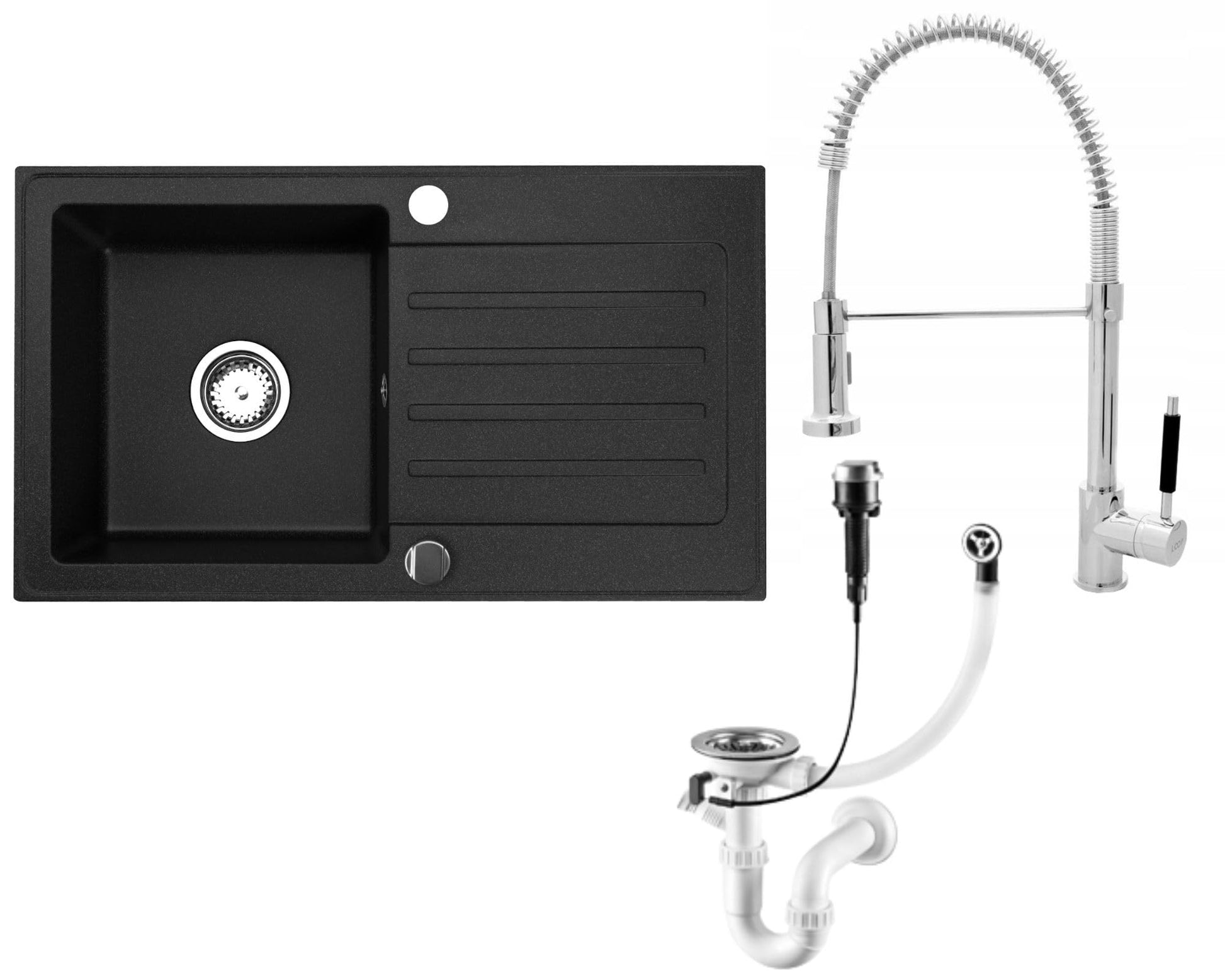 Granitspuele_Alisha_75_43_5_cm_mit_Spiralarmatur_Reversible_Einbauspuele_mit_Abtropfflaeche_Inkl._Siphon-Set