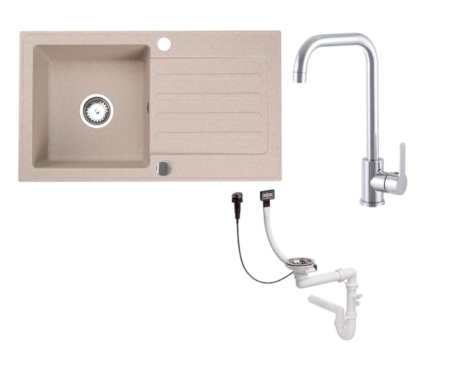 Granitspuele_Alisha_75x43_5_cm_Armatur_Steel_in_5_verschiedenen_Farben