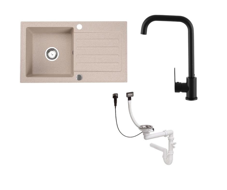 Granitspuele_Alisha_75x43_5_cm_Armatur_Steel_in_5_verschiedenen_Farben