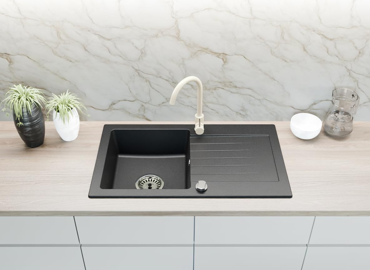 Granitspuele_Alisha_75x43_5_cm_Schwarz_Gesprenkelt_Armatur_Verschiedene_Farben-beige