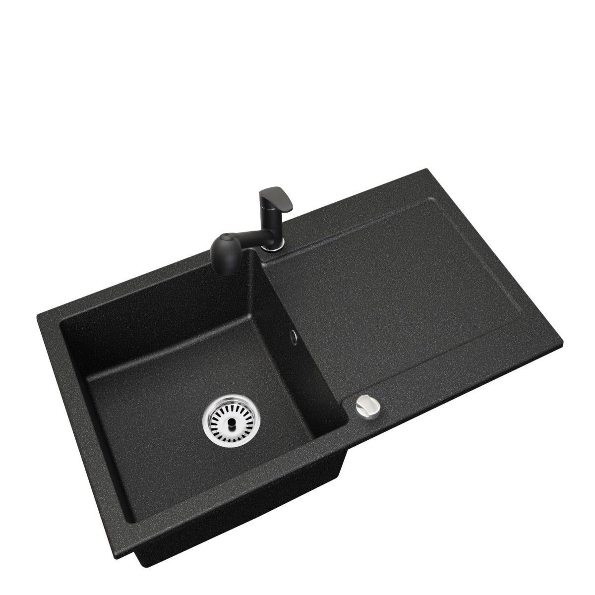 Granitspuele_Element_90x50_cm_mit_Abtropfflaeche_inkl._Armatur_Siphon-Set