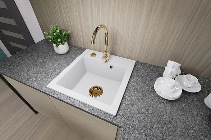 Granitspuele_Milano_49_x_52_cm_Komplettset_mit_Genial_Kuechenarmatur_Gold_Siphon-Set_Gold_Einbauspuele_aus_Granit_wess