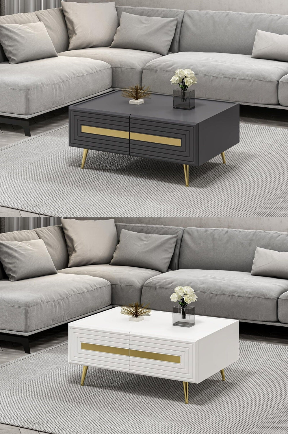 Couchtisch 90x64 cm – elegant, melaminbeschichtet