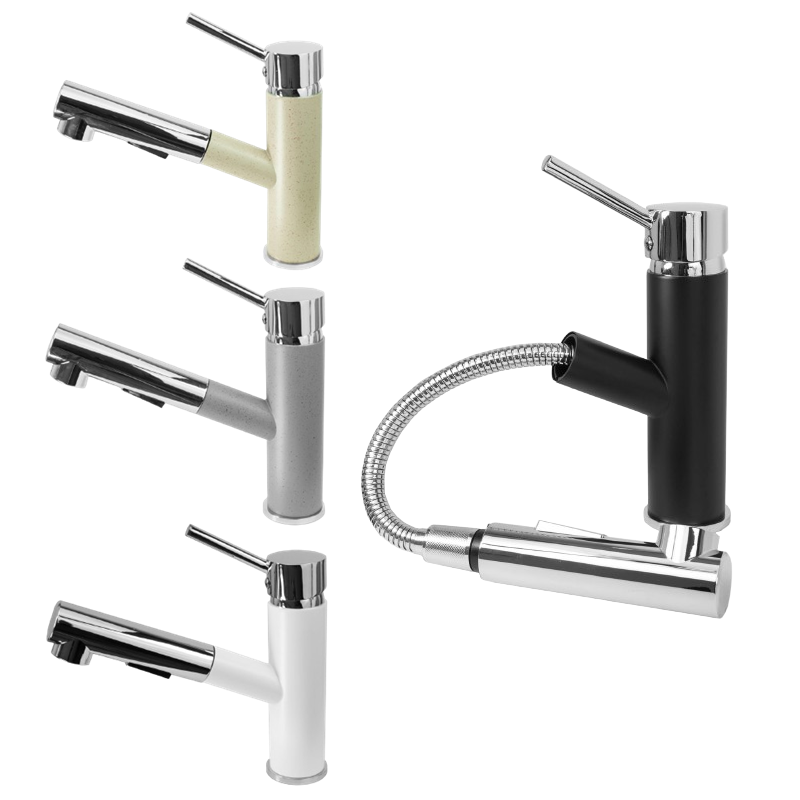 Granitspüle 48x50 + Armatur Cado – inkl. Siphon-Set