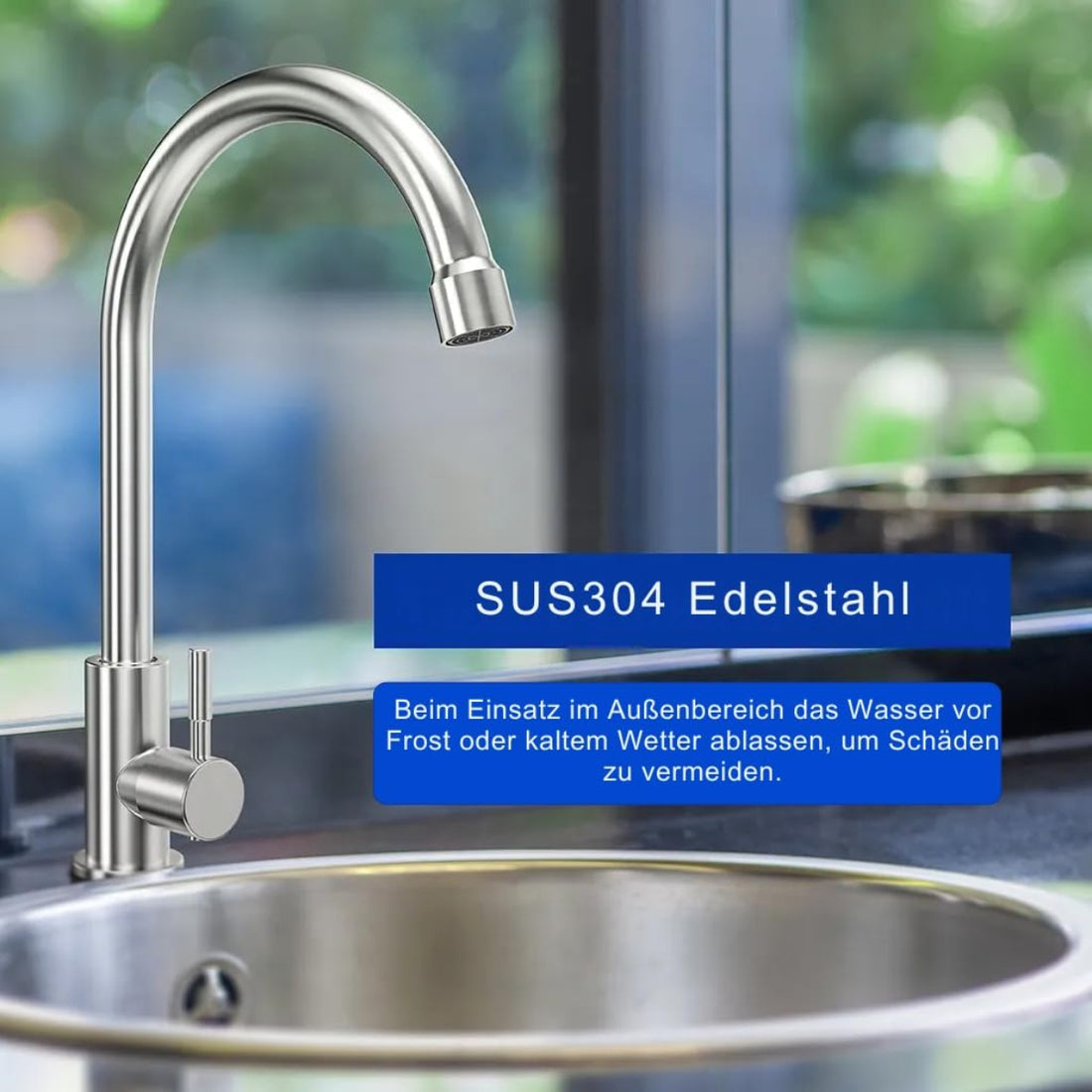 Küchenarmatur mit 360° Schwenkauslauf – Hochwertiger Wasserhahn aus Messing mit Zugbrause & Keramikkartusche