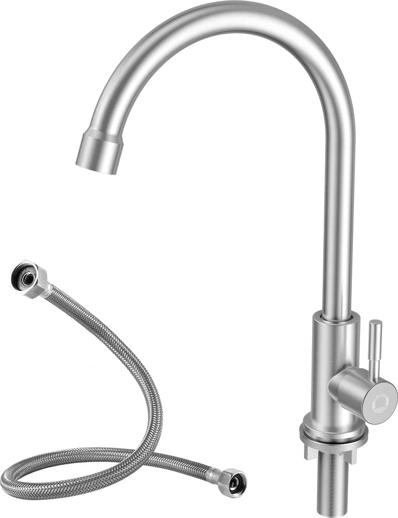 Aqua Cool Kaltwasserarmatur Edelstahl, 360° drehbar
