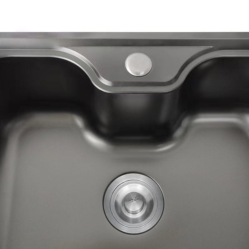 Edelstahlspüle 60x42 cm rechteckig inkl. Siphon-Set (Armatur optional)