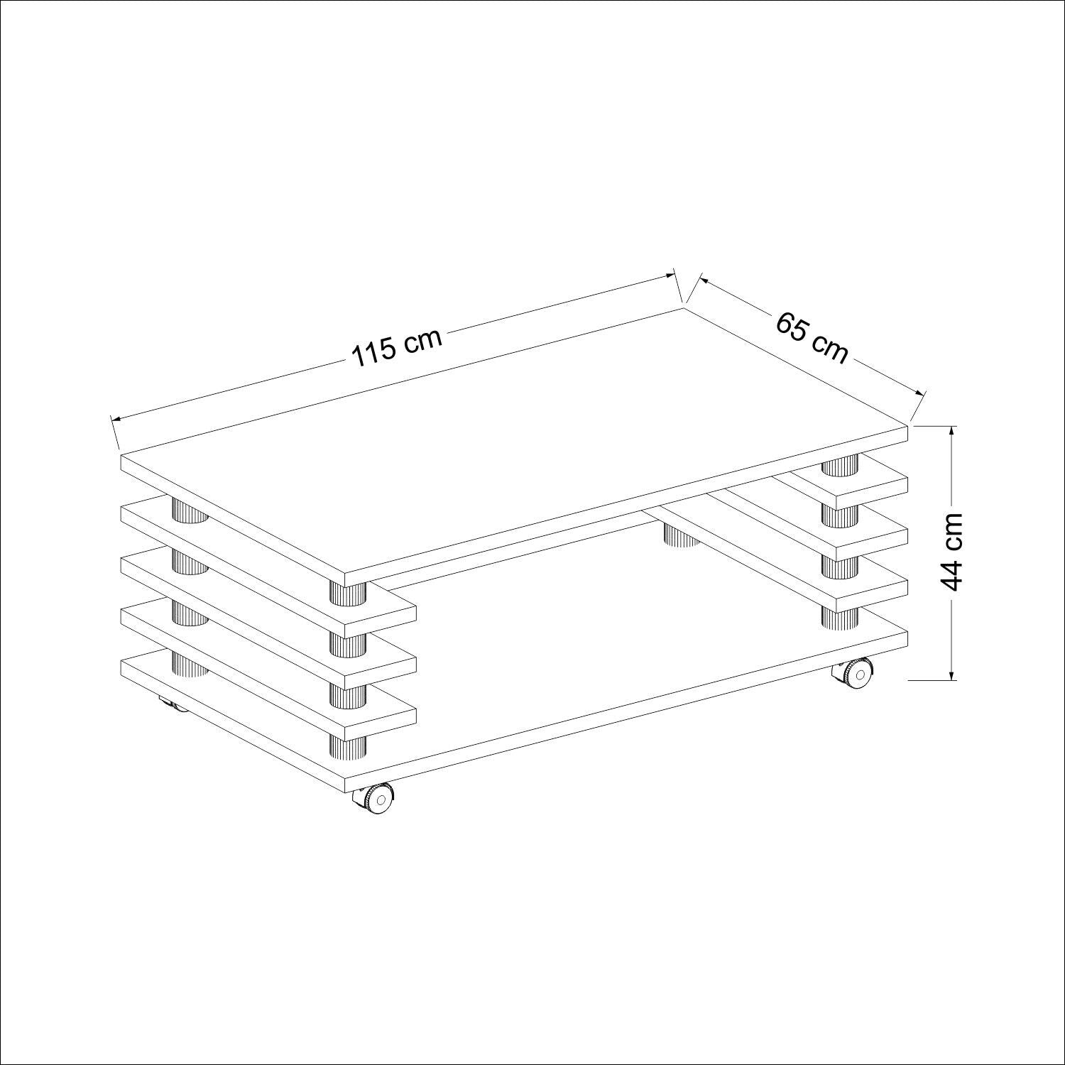 Couchtisch 115x65 cm – melaminbeschichtet, elegant