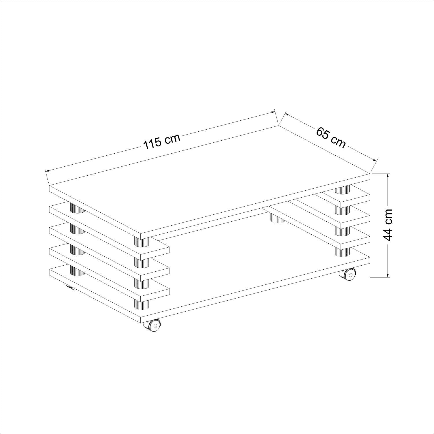 Couchtisch 115x65 cm – melaminbeschichtet, elegant