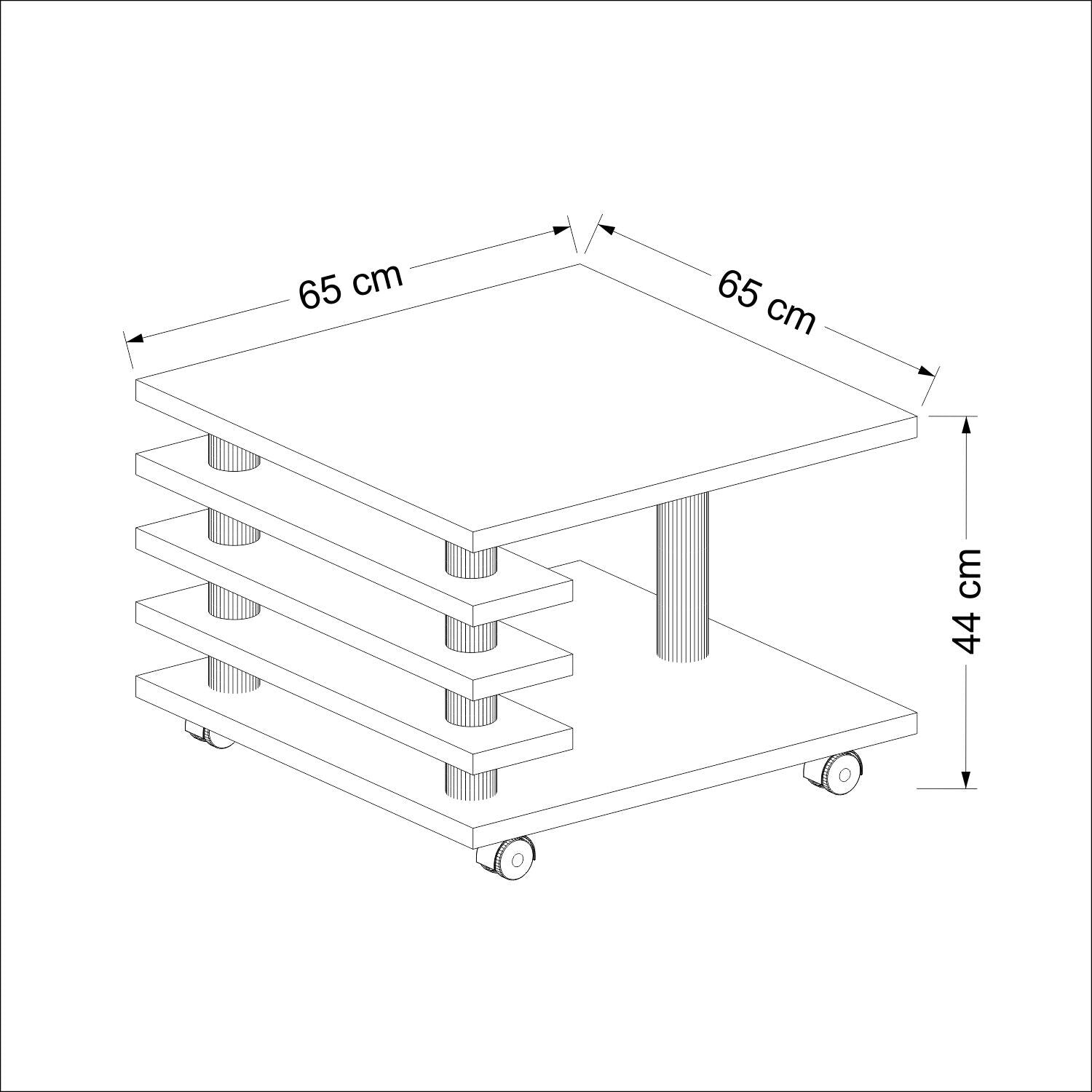 Couchtisch 65x65 cm melaminbeschichtet, elegant-Farboptionen