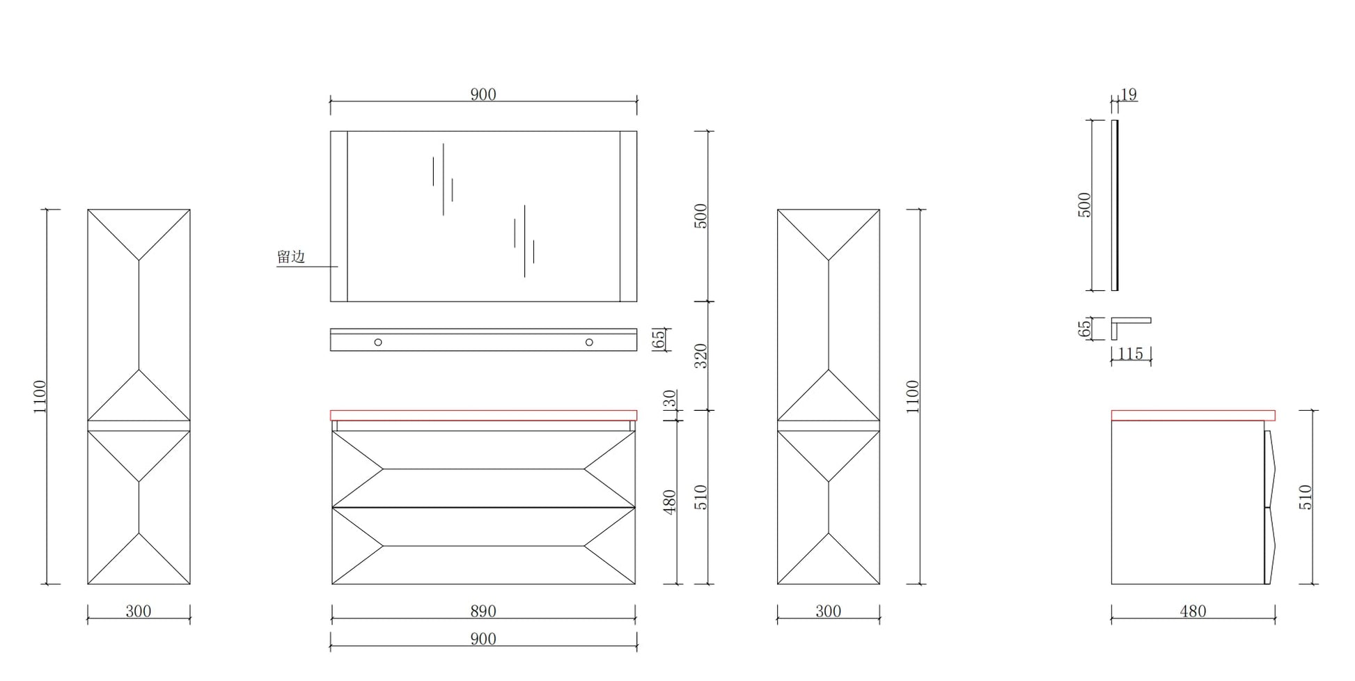 Miran_Badmoebel-Set_90_cm_Hochglanz_Weiss_oder_Schwarz_mit_Spiegel_Soft-Close_vormontiertem_Unterschrank