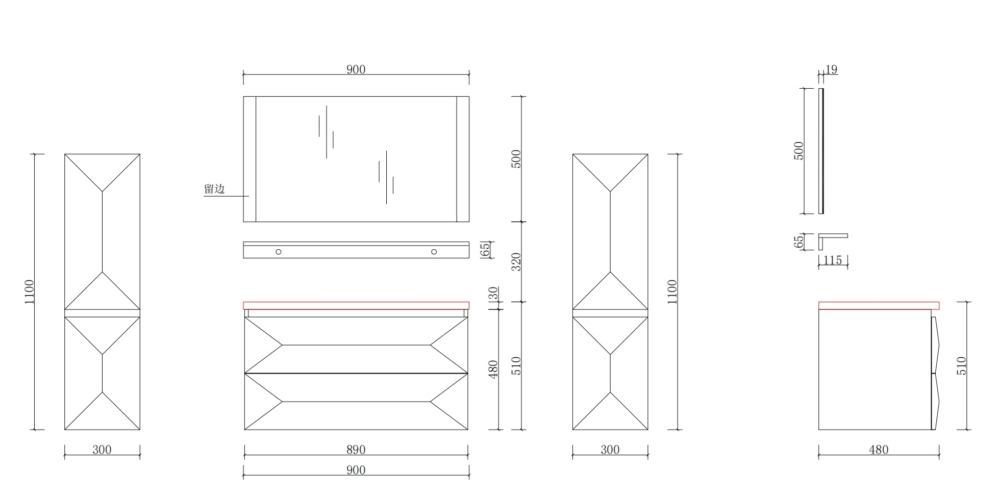 Miran_Badmoebel-Set_90_cm_Hochglanz_Weiss_oder_Schwarz_mit_Spiegel_Soft-Close_vormontiertem_Unterschrank