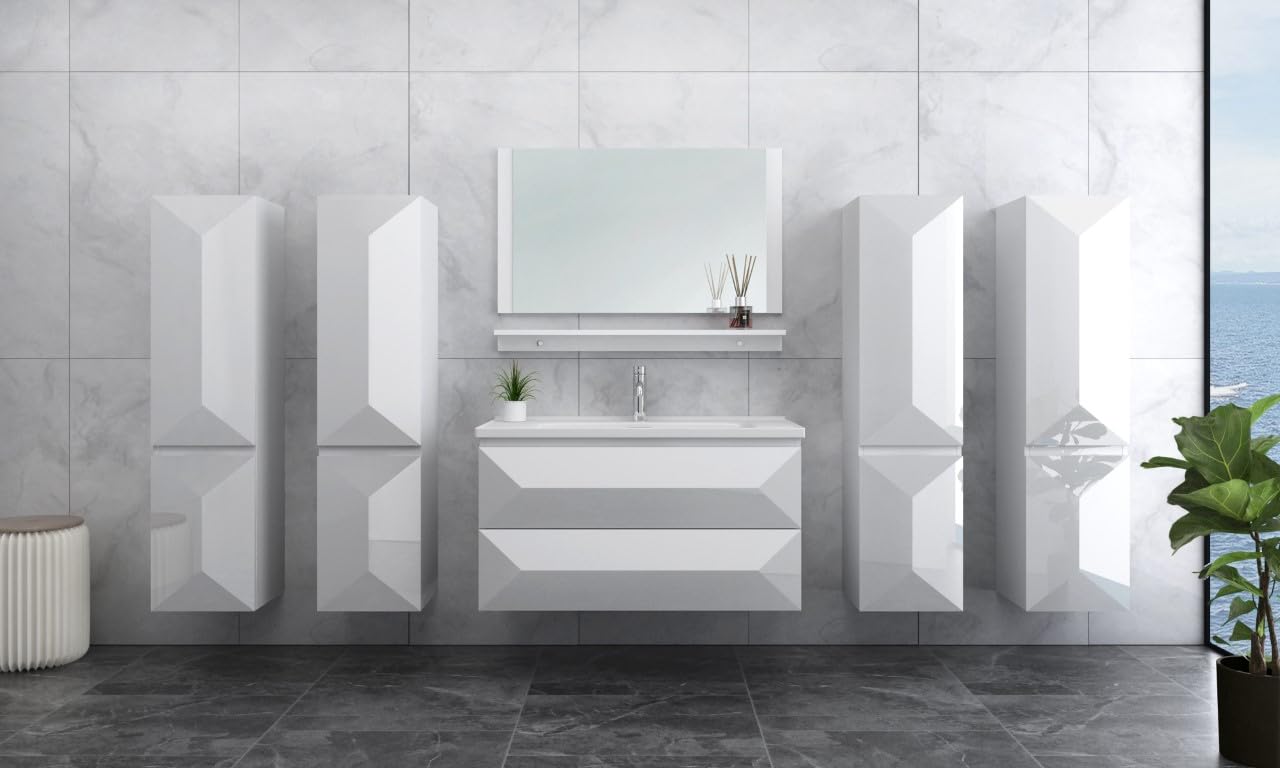 Miran_Badmoebel-Set_90_cm_Hochglanz_Weiss_oder_Schwarz_mit_Spiegel_Soft-Close_vormontiertem_Unterschrank