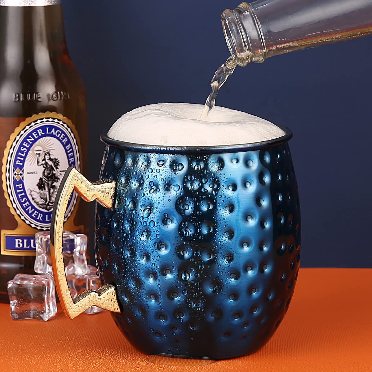 Moscow Mule Becher 500 ml – Handgefertigter Kupferbecher mit Griff, Premium Kupfer für Cocktails & Longdrinks