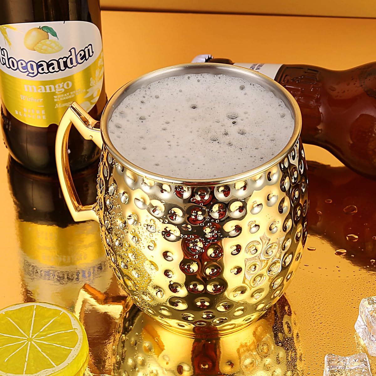 Moscow Mule Becher 500 ml – Handgefertigter Kupferbecher mit Griff, Premium Kupfer für Cocktails & Longdrinks