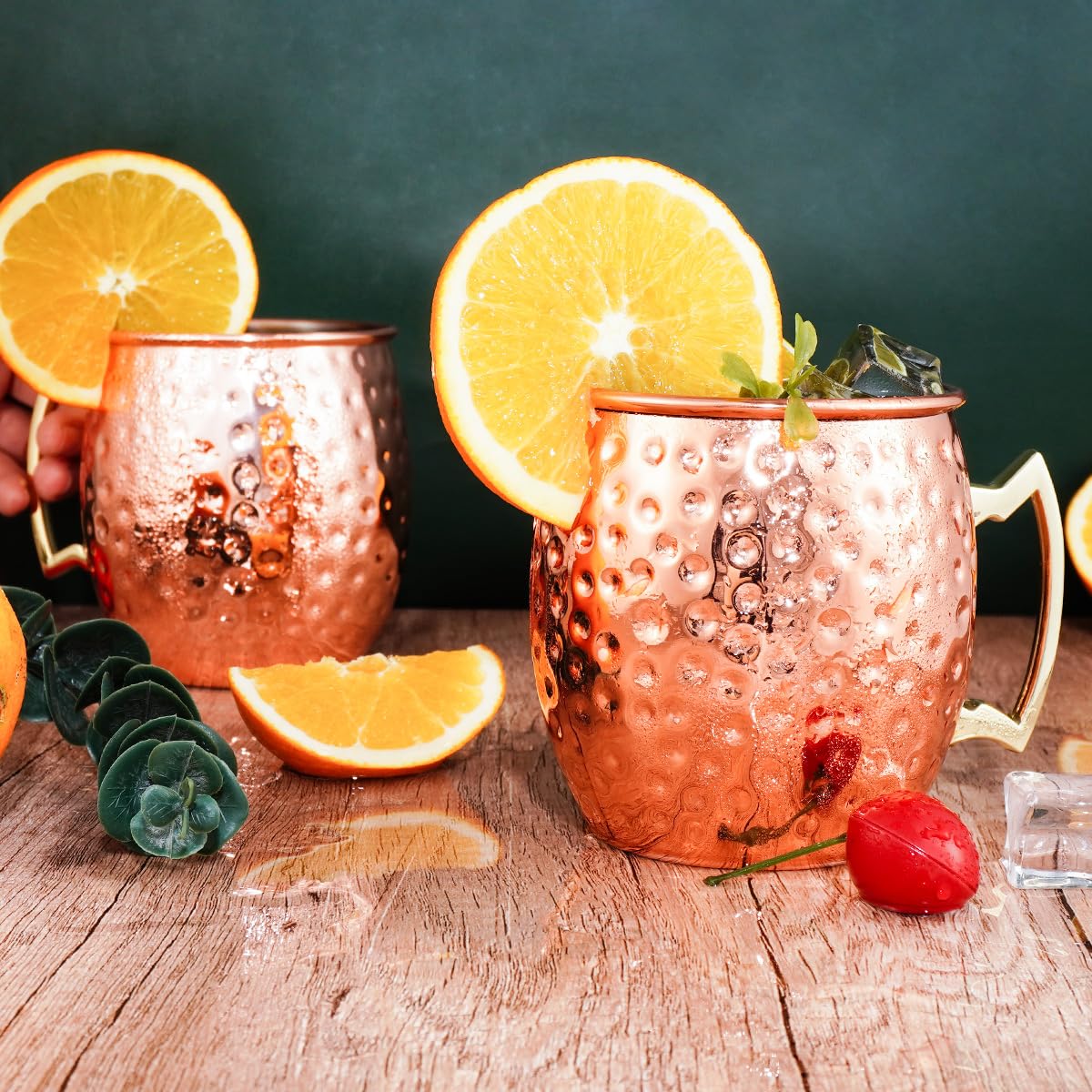 Moscow Mule Becher 500 ml – Handgefertigter Kupferbecher mit Griff, Premium Kupfer für Cocktails & Longdrinks