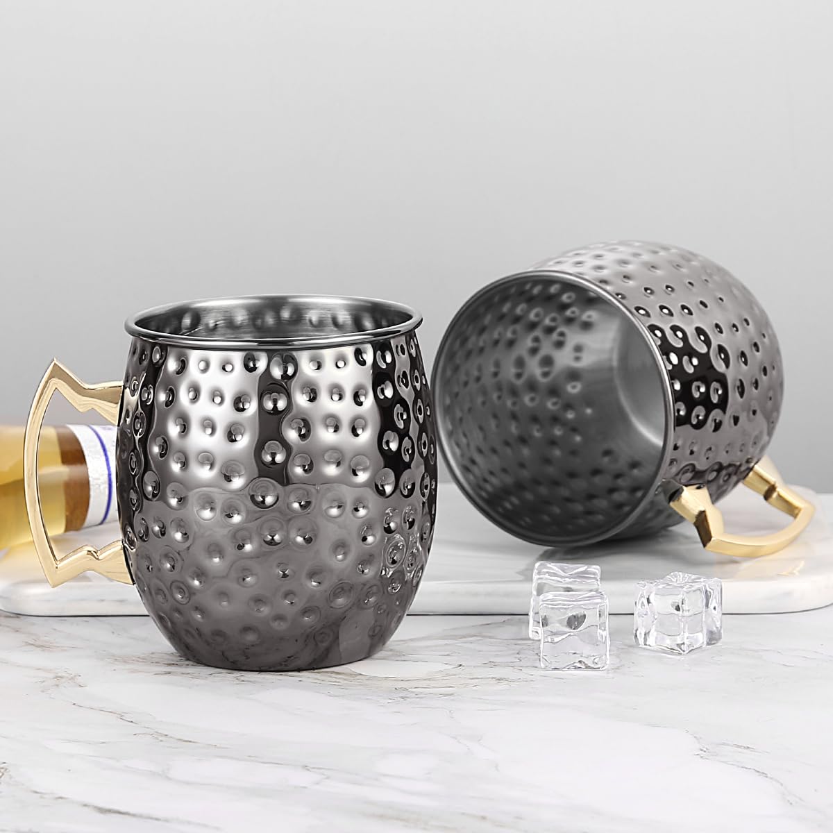 Moscow Mule Becher 500 ml – Handgefertigter Kupferbecher mit Griff, Premium Kupfer für Cocktails & Longdrinks