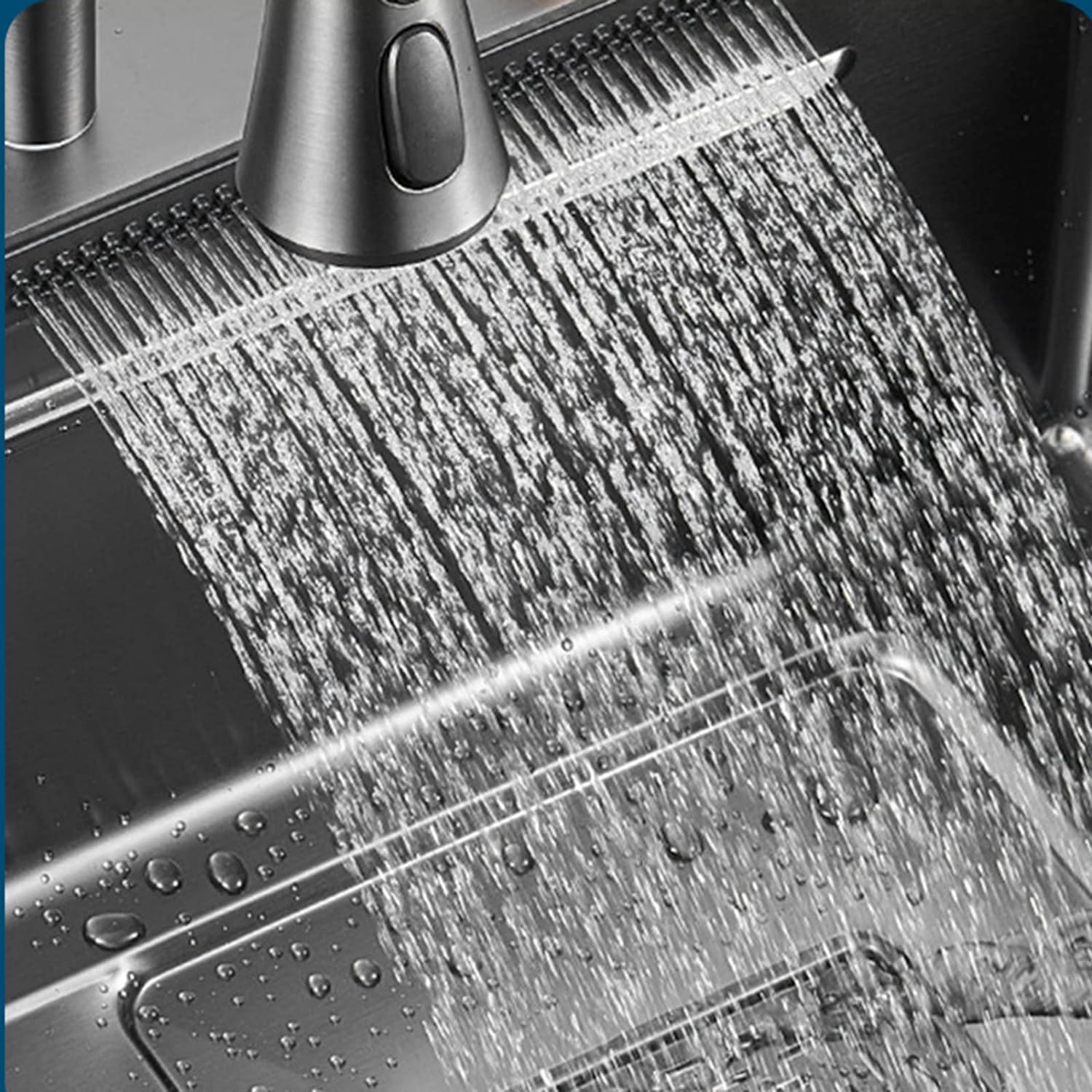 Innovative Nano Küchenspüle 75x46 cm in Graphit  mit Armatur