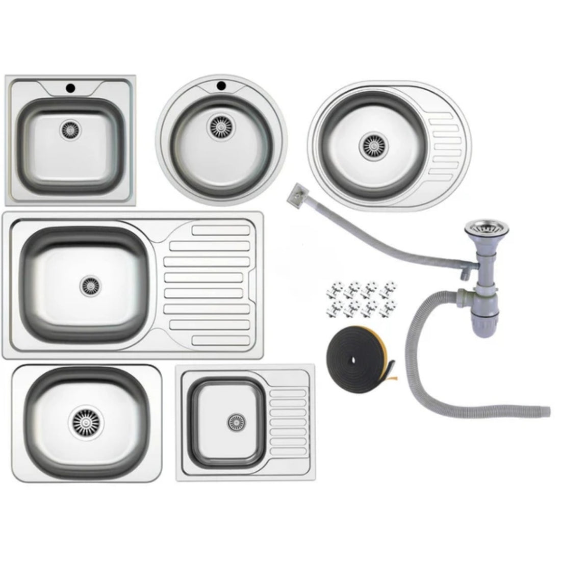 Premium Edelstahl Einbauspüle – Moderne, langlebige & pflegeleichte Küchenspüle mit satinierter Oberfläche & Siphon-Set