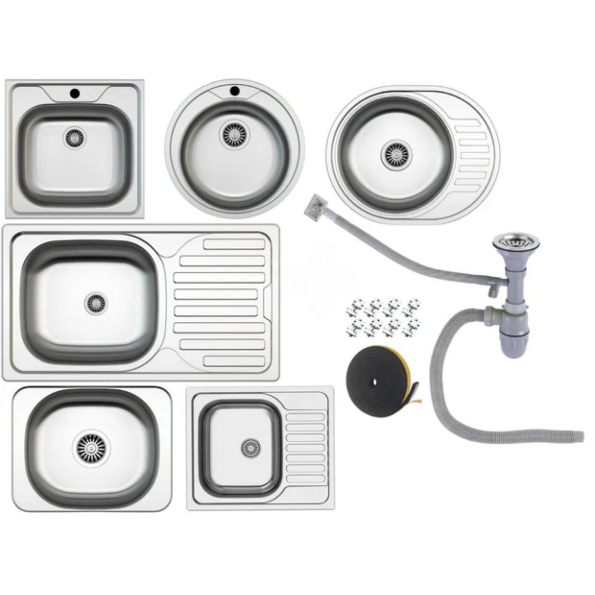 Premium Edelstahl Einbauspüle – Moderne, langlebige & pflegeleichte Küchenspüle mit satinierter Oberfläche & Siphon-Set