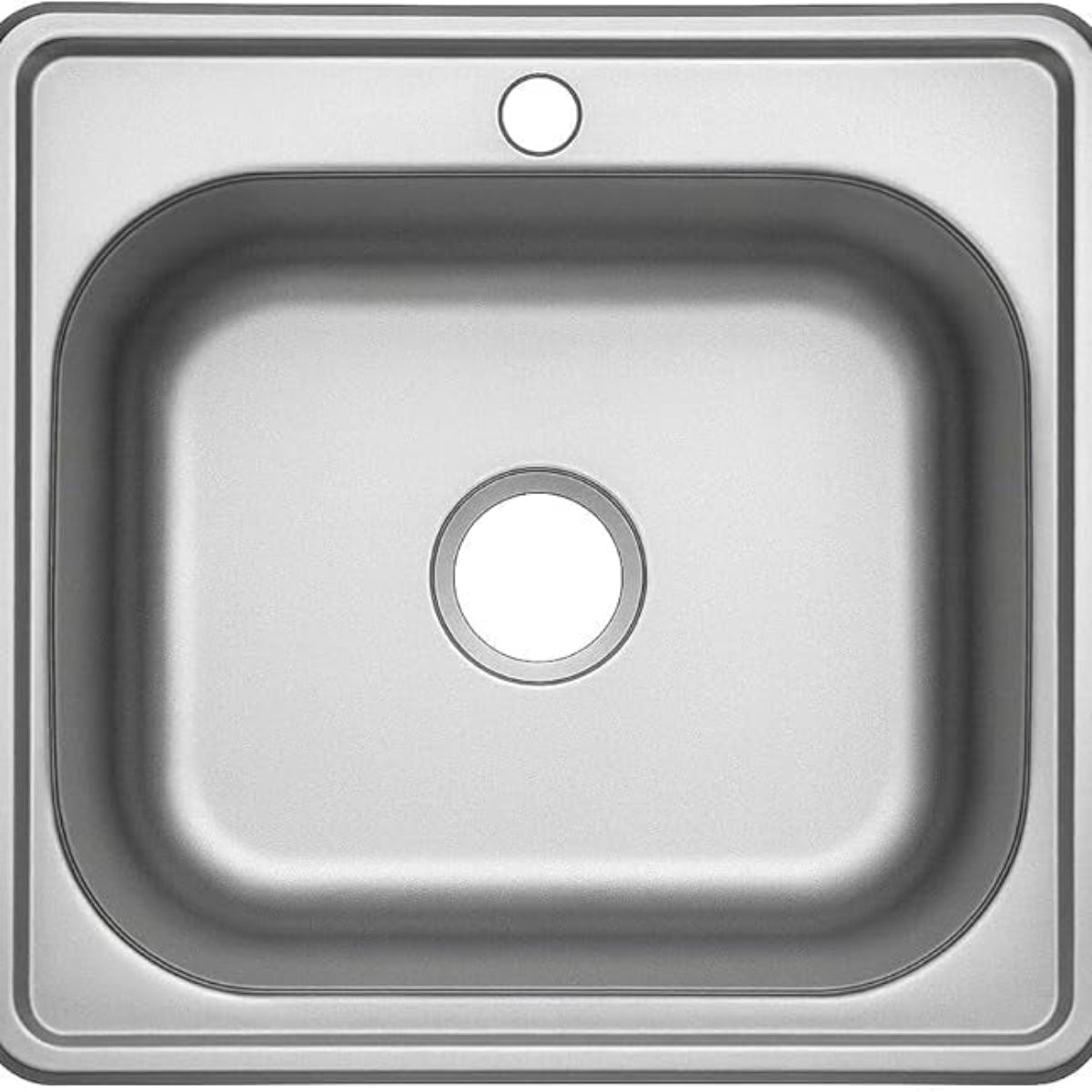 Premium Edelstahl Einbauspüle – Moderne, langlebige & pflegeleichte Küchenspüle mit satinierter Oberfläche & Siphon-Set-48x48