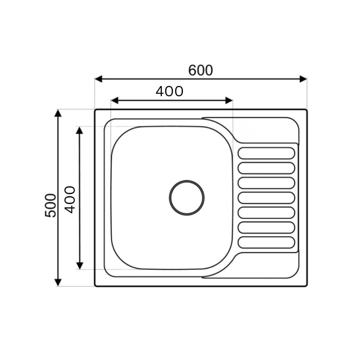 Premium Edelstahl Einbauspüle – Moderne, langlebige & pflegeleichte Küchenspüle mit satinierter Oberfläche & Siphon-Set-50x60