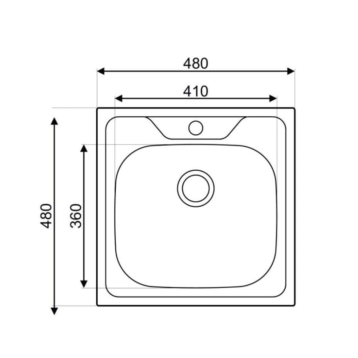 Premium Edelstahl Einbauspüle – Moderne, langlebige & pflegeleichte Küchenspüle mit satinierter Oberfläche & Siphon-Set48x48