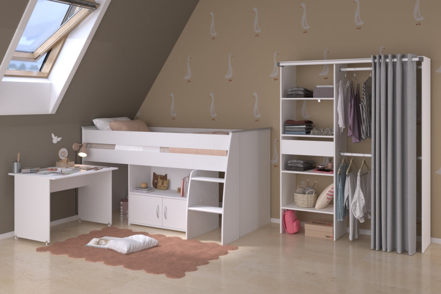 Parisot -  Reverse 22 | Jugendzimmer-Set – Hochbett & Mehrzweckschrank