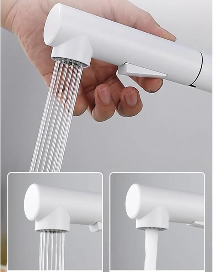 SIDE Küchenarmatur ausziehbar – 360° drehbare Messingarmatur mit Keramikkopf