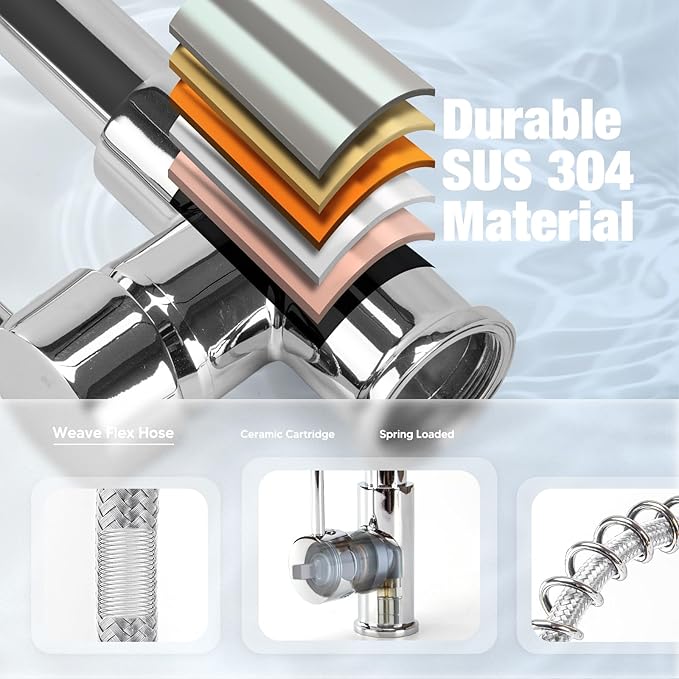 SPIRAL_Kuechenarmatur_Schwarz_Gold_oder_Silber_Profi-Armatur_mit_Ausziehbrause_360_Drehung_Messingkoerper