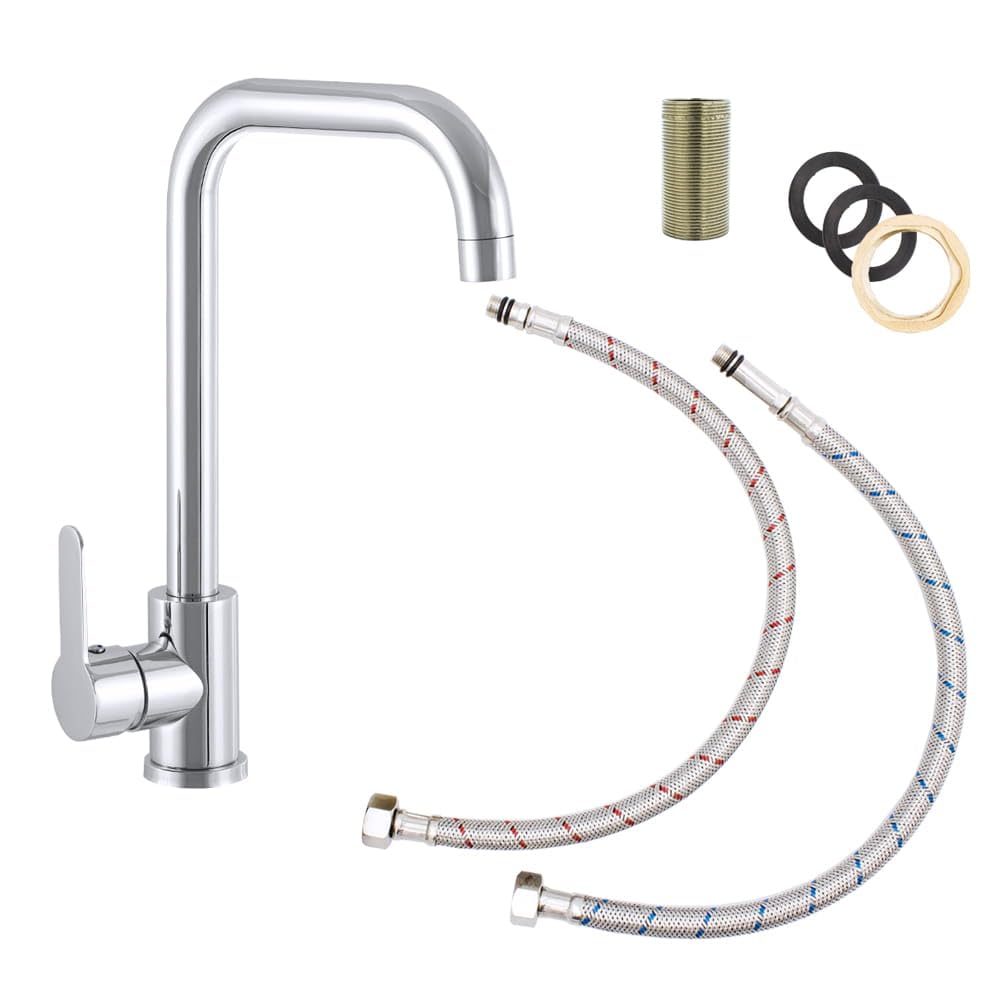 STEEL_Kuechenarmatur_360_drehbarer_Wasserhahn_aus_Edelstahl_Messing_Keramikkartusche_Standard-Montage