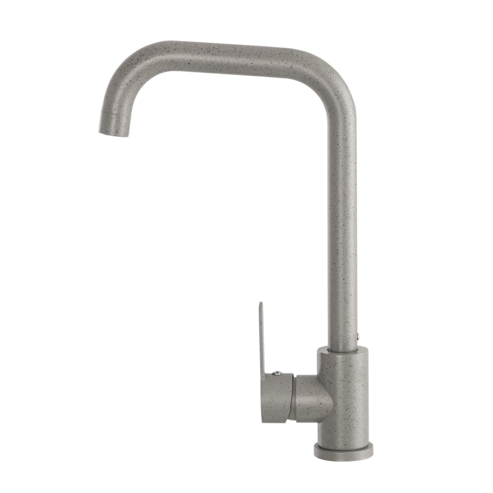 STEEL Küchenarmatur – 360° drehbarer Wasserhahn aus Edelstahl & Messing, Keramikkartusche, Standard-Montage